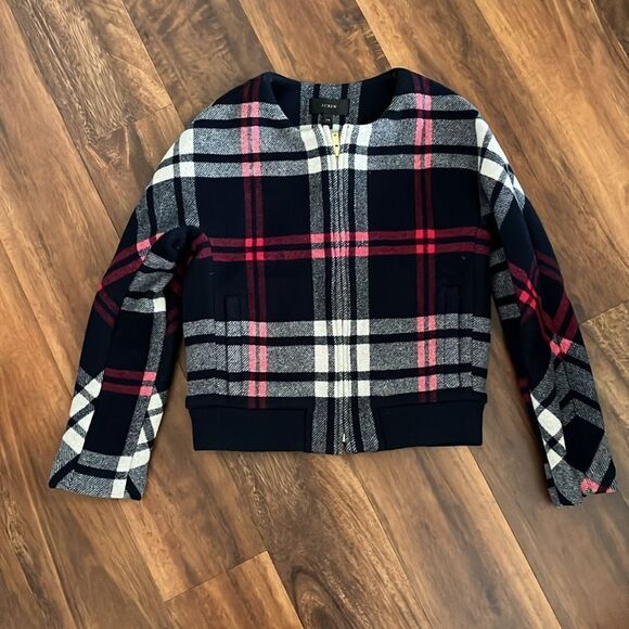 J.Crew wool plaid bomber jacket XXS - Picture 2 of 4